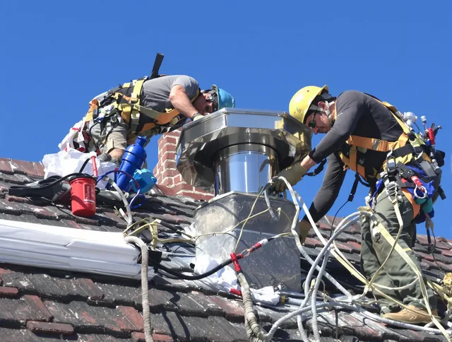Protective chimney cap installed by Monroe Chimney Sweep in Monroe, CT