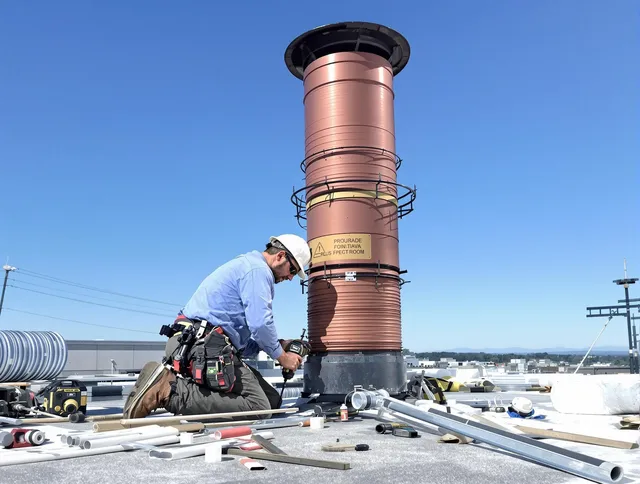 Installed chimney liner by Monroe Chimney Sweep in Monroe, CT