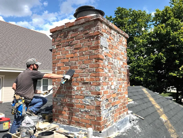 Completed chimney rebuild by Monroe Chimney Sweep in Monroe, CT