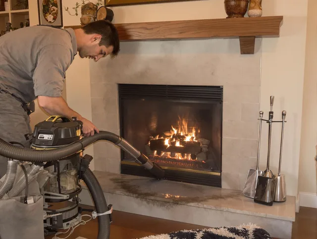 Routine fireplace upkeep by Monroe Chimney Sweep in Monroe, CT