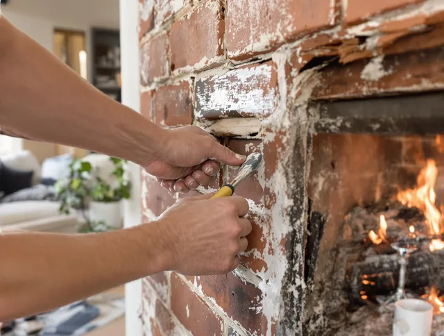 Routine fireplace repair by Monroe Chimney Sweep in Monroe, CT