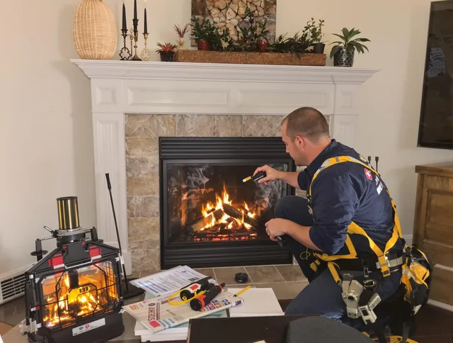 Safety-focused fireplace inspection by Monroe Chimney Sweep in Monroe, CT